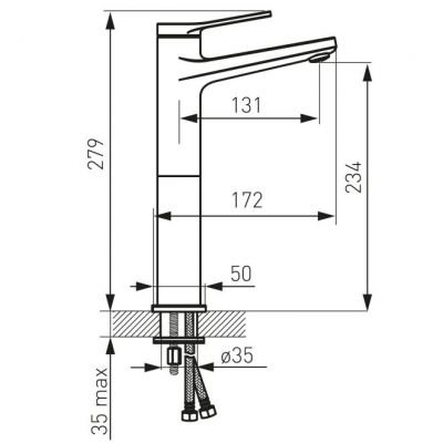 Seppia bateria umywalkowa stojąca różowe złoto/czarny mat FDesign  FD1-SPA-2L-25 Inna marka