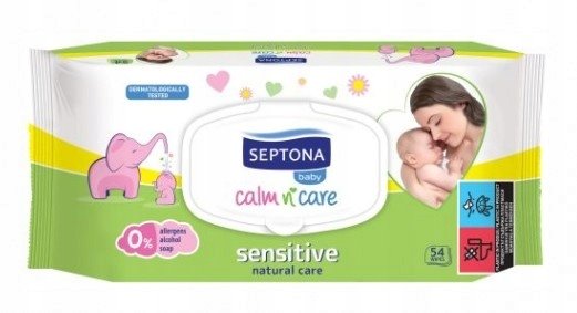 Septona Baby Sensitive Chusteczki Nawilżane 54 Szt Septona