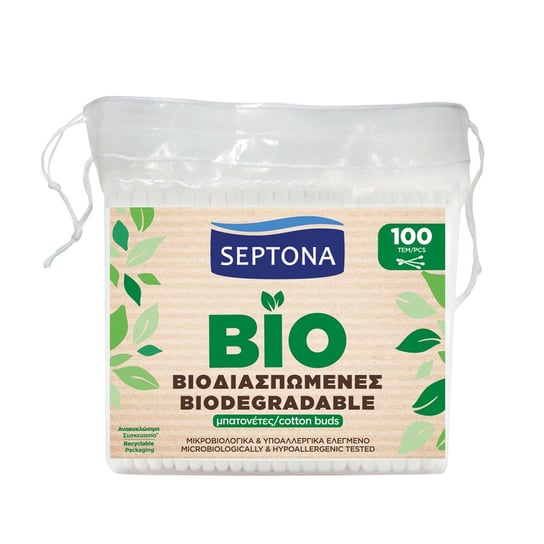 Septona, Ecolife, Biodegradowalne patyczki higieniczne, 100 szt. Septona
