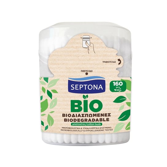 Septona, Ecolife, Patyczki higieniczne biodegradowalne, 160 szt. Septona
