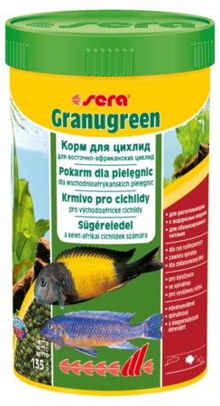 SERA Granugreen 250 ml, granulat - pokarm dla pielęgnic [SE-00392] 250 ml Sera