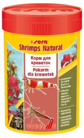 SERA Shrimps Natural 100 ml, granulat - pokarm dla krewetek i raków [SE-00554] 100 ml Sera
