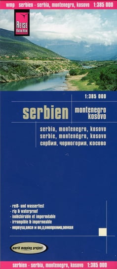 Serbia, Czarnogóra, Kosowo. Mapa samochodowa 1:385 000 Reise Know-How