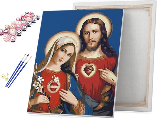 Serce Jezusa i Serce Matki Bożej - Malowanie po numerach Beliart