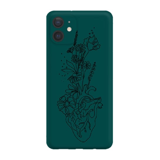 Serce minimal - iPhone 11 Etui matowe butelkowa zieleń [TIF 05E] PieceofCase