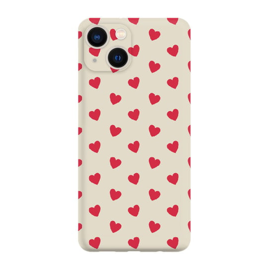 Serduszka Czerwone - Iphone 15 Plus Etui Matowe Beż [Tif 08E] PieceofCase