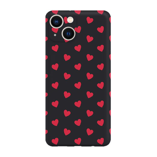 Serduszka Czerwone - Iphone 15 Plus Etui Matowe Czarne [Tif 08E] PieceofCase