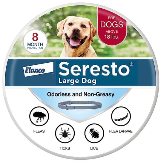 Seresto Duże obroże przeciw owadom dla psów powyżej 18 funtów | 8-miesięczna ochrona Bayer