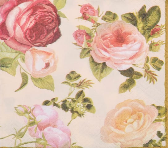 Serwetka decoupage wzór florystyczny róże retro. Zabawki Sensoryczne