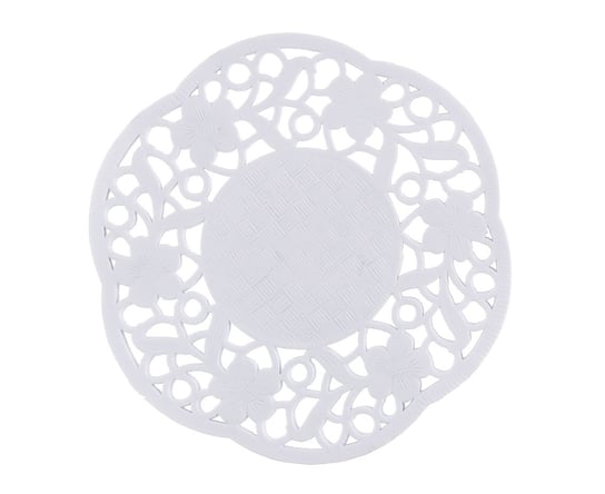 Serwetka dekoracyjna, okrągła, biała, 11 cm, 100 sztuk GODAN