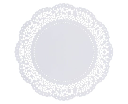 Serwetka dekoracyjna, okrągła, biała, 30 cm, 12 sztuk GoDan