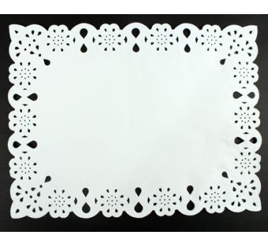 Serwetka dekoracyjna, prostokątna, biała, 30 x 40 cm, 12 sztuk GODAN