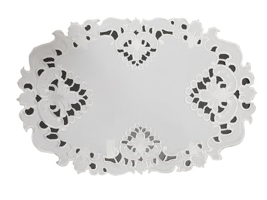 Serwetka z haftem, 30x45, biała geometryczna, OH-165-A Dekorart