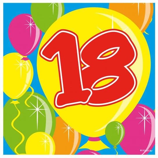 Serwetki, 18 Balloons, 25 cm, 20 sztuk Folat