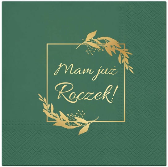 Serwetki 33x33 zielone "Mam już Roczek" 12 szt. Inna marka