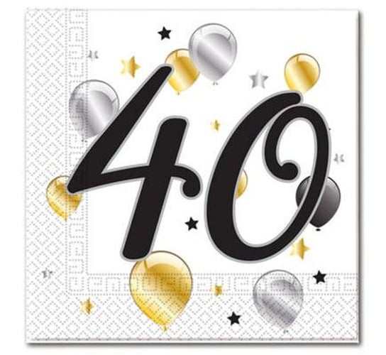 Serwetki, 40 urodziny Balloons, 33 cm, 20 sztuk Procos