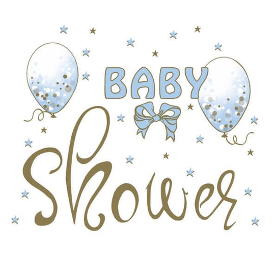 Serwetki Baby Shower Niebieskie 33 X 33 Cm Pol-Mak