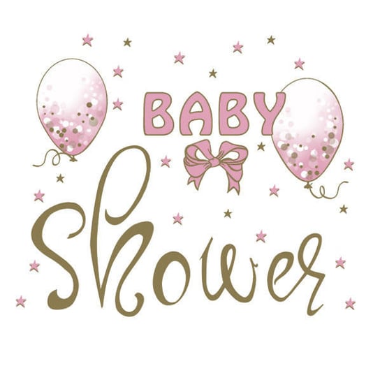 Serwetki Baby Shower Różowe 33 X 33 Cm Pol-Mak