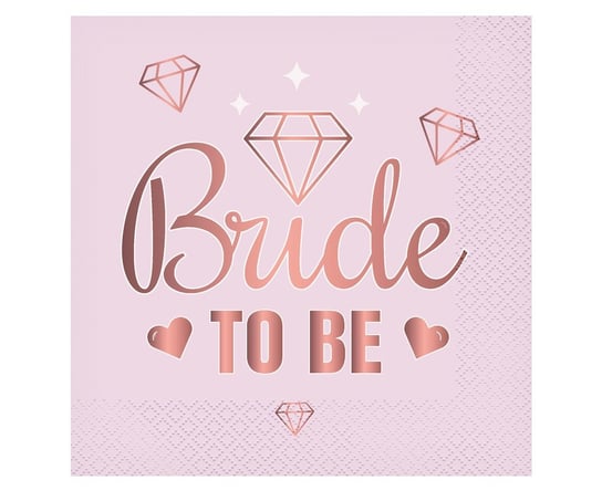 Serwetki Bride To Be (Różowe), Certyfikat Fsc, 33X33 Cm/ 20 Szt. GoDan