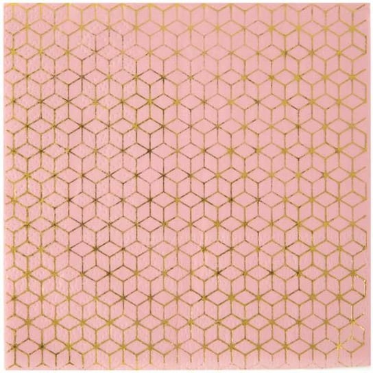 Serwetki, Cement Tile, różowo - złote, 25 cm, 20 sztuk SANTEX