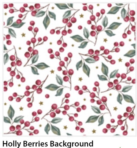 SERWETKI DAISY CHRISTMAS HOLLY BERRIES BACKGROUND 33X33CM POL-MAK ...