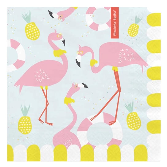 Serwetki Flamingo Party 33x33 cm, 20 szt. / Wiewiórka i Spółka® Wiewiórka i Spółka