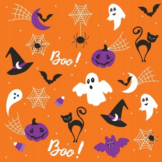 Serwetki Halloween Papier 20S Nietoperz Duszki Boo Party