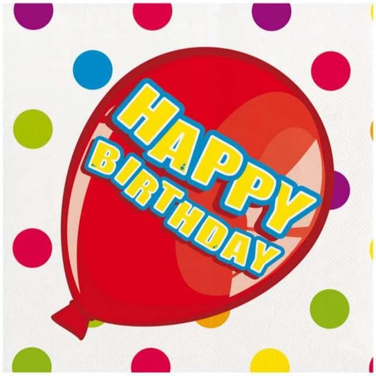 Serwetki, Happy Birthday balonik, 25 cm, 16 sztuk Folat