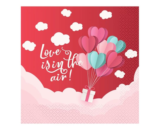 Serwetki Kolekcja Love Is In The Air (Czerwone), Certyfikat Fsc, 33X33 Cm/ 20 Szt. GoDan