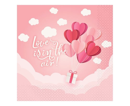 Serwetki Kolekcja Love Is In The Air (Różowe), Certyfikat Fsc, 33X33 Cm/ 20 Szt. GoDan