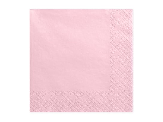 Serwetki, Lunch Classic, różowe jasne, 33 cm, 20 sztuk PartyDeco