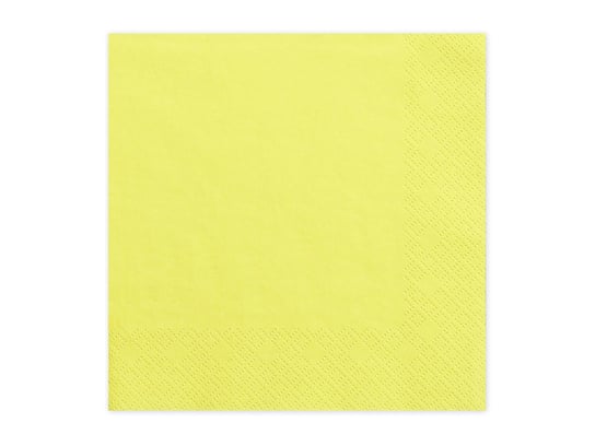 Serwetki, Lunch Classic, żółte, 33 cm, 20 sztuk PartyDeco