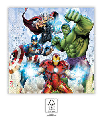 Serwetki papierowe Avengers, rozm. 33 x 33 cm, 20 szt. Procos