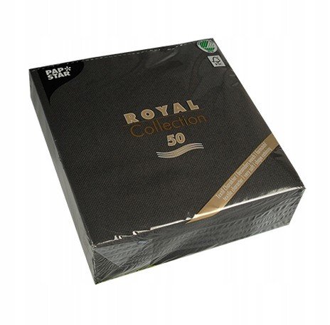 Serwetki Papierowe Czarne Royal 1/4 40X40Cm 50Szt ABC