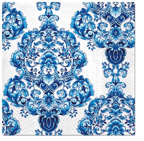 Serwetki papierowe jednorazowe niebieskie ornament PAW