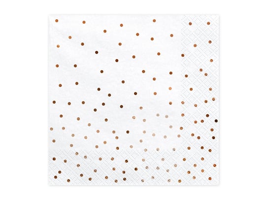 Serwetki papierowe, kropki, białe, 33x33 cm, 20 sztuk PartyDeco