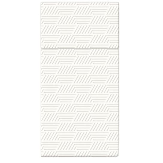 Serwetki papierowe na sztućce białe wzorzyste, 16 szt. PAW