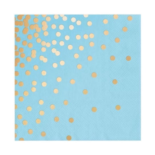 Serwetki papierowe niebieskie w złote kropki - 10 sztuk PartyPal