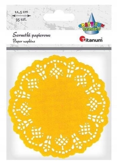 Serwetki Papierowe Okrągłe 11,5Cm Żółte 35Szt Titanum