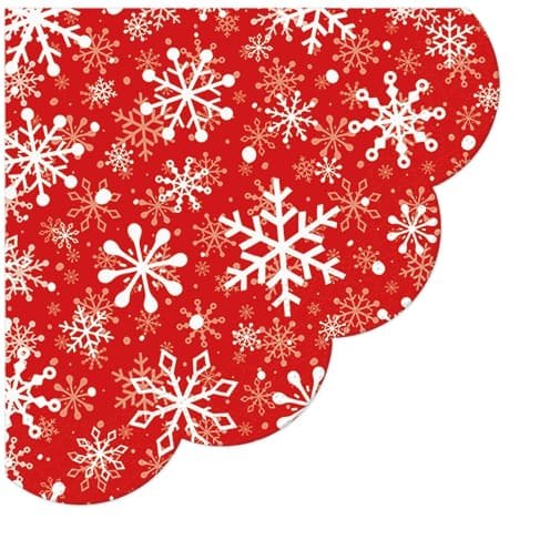 Serwetki papierowe okrągłe śnieżynki czerwone, 12 szt. Inna marka