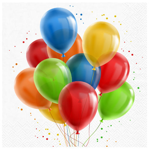 Serwetki papierowe w kolorowe balony baloniki Urodziny 1-99 somgo