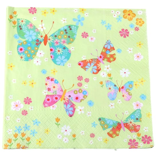 Serwetki papierowe z nadrukiem motyle pastelowe ABC
