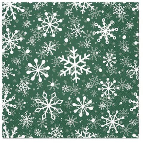 Serwetki papierowe zielone świąteczne śnieżynki, 20 szt. Inna marka