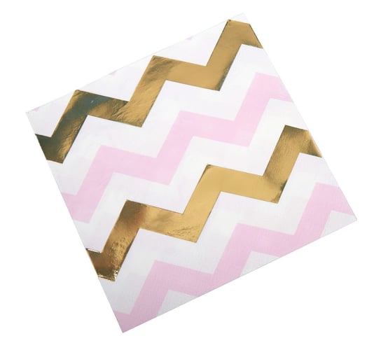 Serwetki, Pattern Works - Pink Chevron, 33 cm, 16 sztuk NEVITI