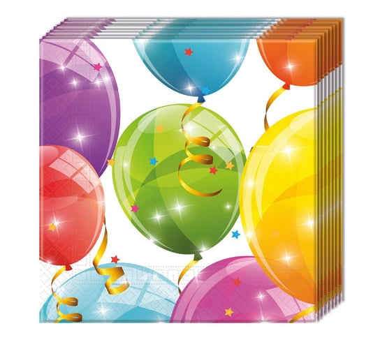 Serwetki, Sparkling Balloons, 20 sztuk Procos