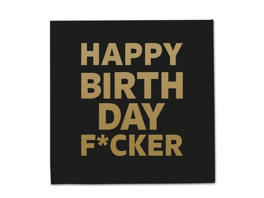 Serwetki urodzinowe czarne Happy Birthday F*cker - 33 cm - 20 szt. Folat