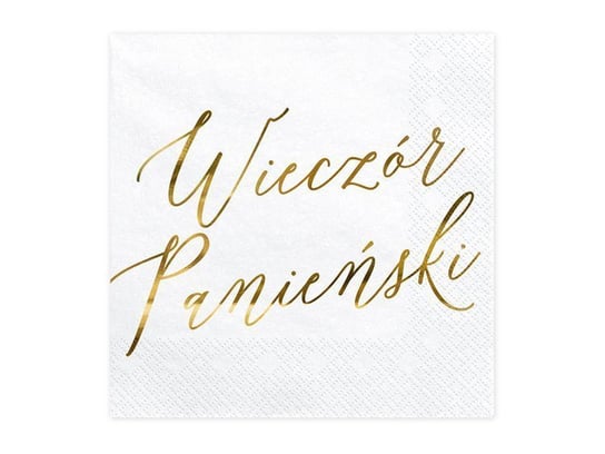 Serwetki Wieczór panieński, biały, 33x33cm (1 karton / 12 op.) (1 op. / 20 szt.) PartyDeco