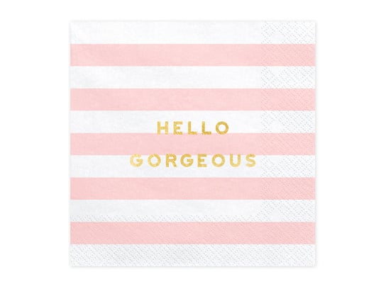 Serwetki Yummy - Hello Gorgeous, jasny różowy, 33x33 cm, 20 sztuk PartyDeco
