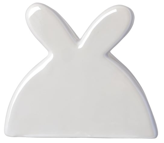 Serwetnik ceramiczny uszy królika, biały, 9,5x5,5x8,5 cm Ewax