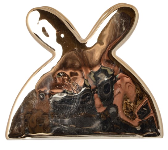Serwetnik ceramiczny uszy królika, złoty, 9,5x5,5x8,5 cm Ewax